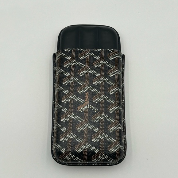 (SOLD) GOYARD Goyardine Churchill 3 Cigar Case Black - Picture 2 of 13